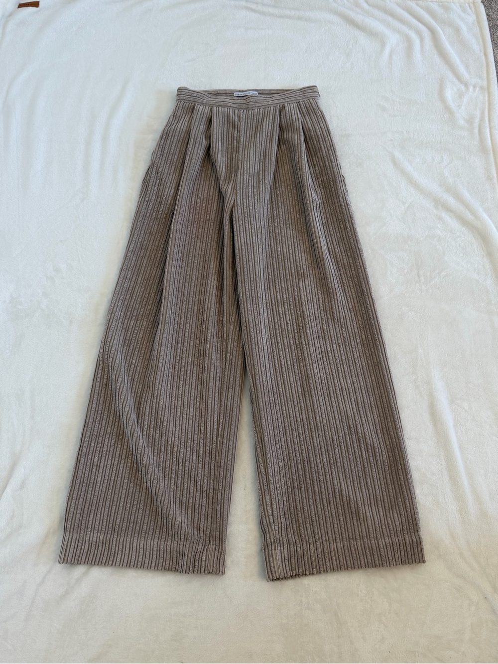 Urban Outfitters Size 2 Women's Corduroy-Type Wide-Leg Pants - Taupe